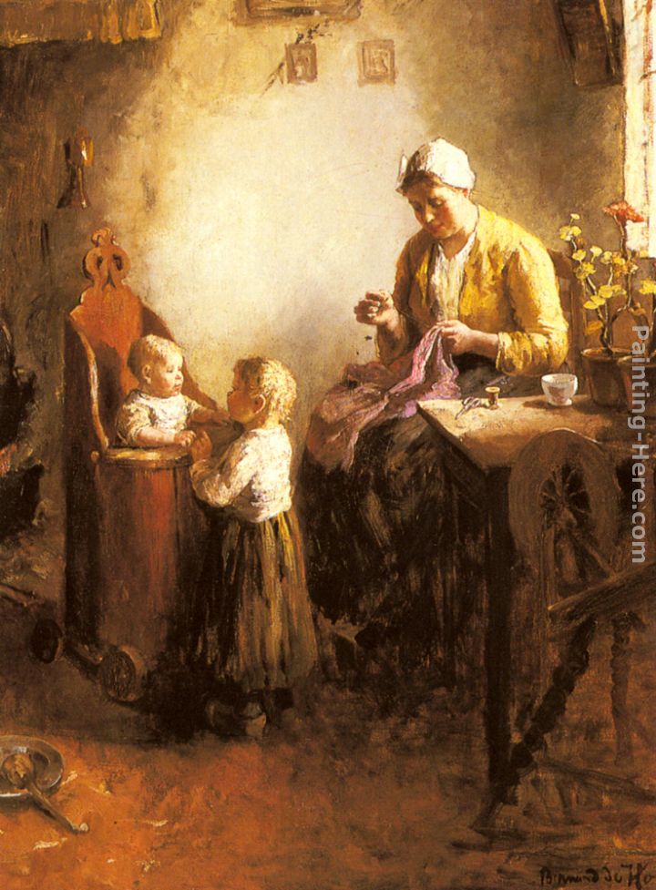 A Family in an Interior painting - Bernard de Hoog A Family in an Interior art painting